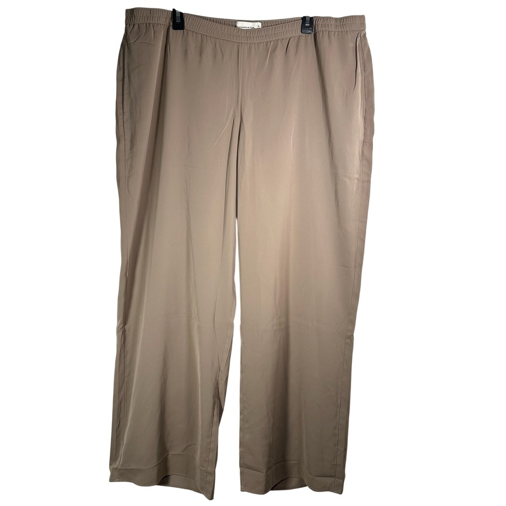 Abercrombie & Fitch Taupe Wide-Leg Trousers